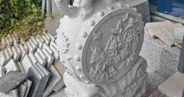 盐城芝麻白抱鼓石 庭院抱鼓石