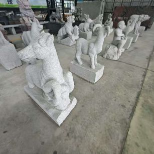 盐城芝麻白雕刻 十二生肖 异形雕刻