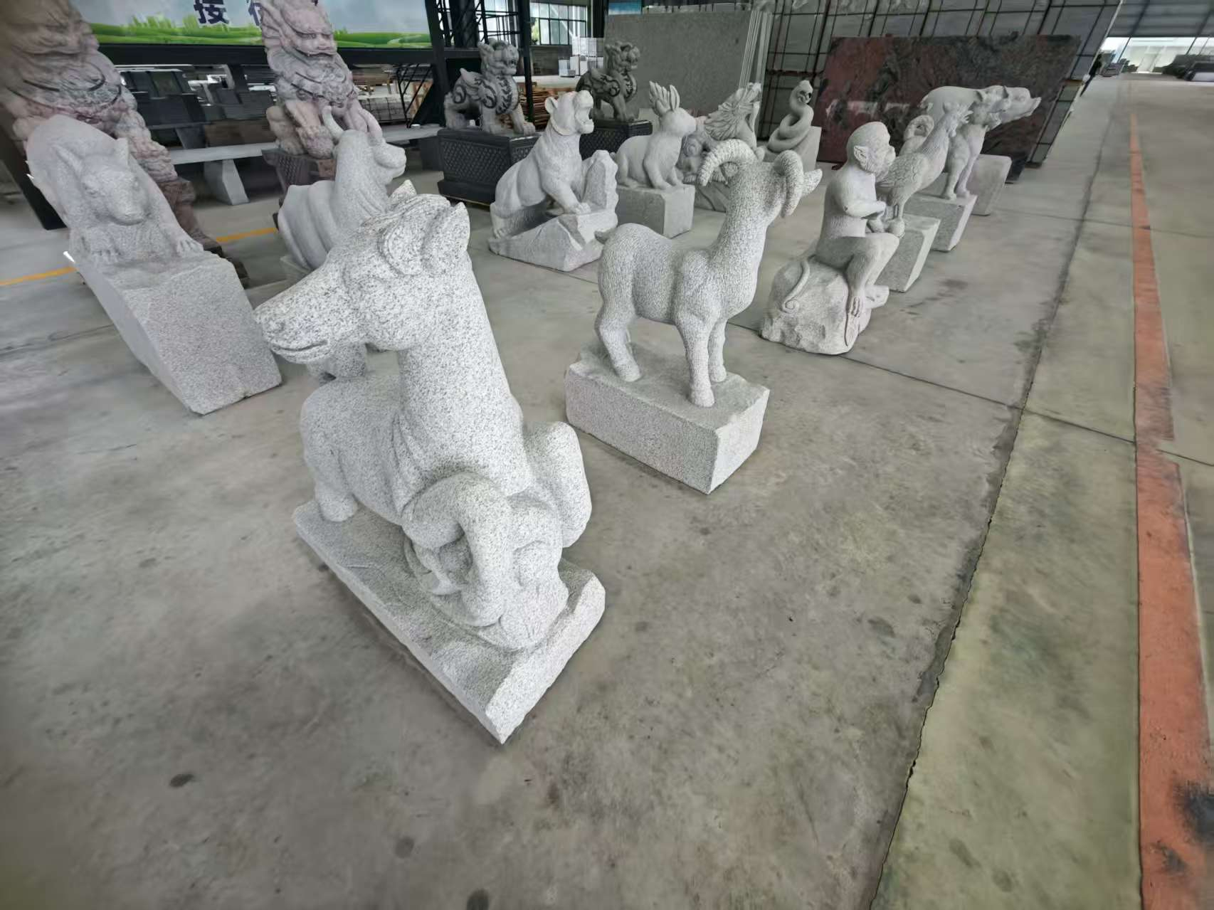 盐城芝麻白雕刻 十二生肖 异形雕刻
