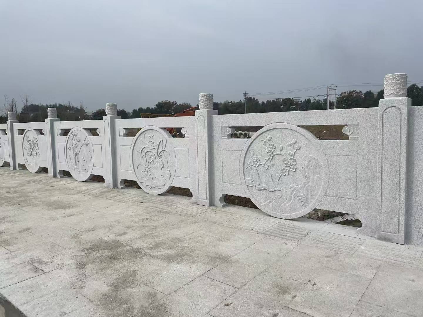 盐城芝麻白河道栏杆 石材栏杆